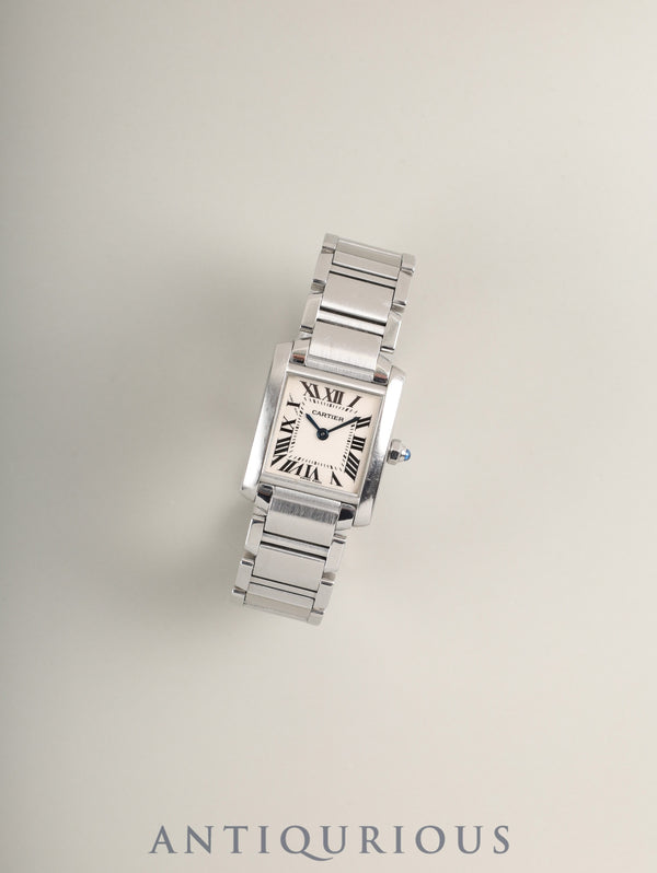 カルティエ タンクフランセーズ SM W51008Q3 / 2384 クォーツ SS SS ホワイト文字盤 箱 冊子 保証書 オーバーホール済み