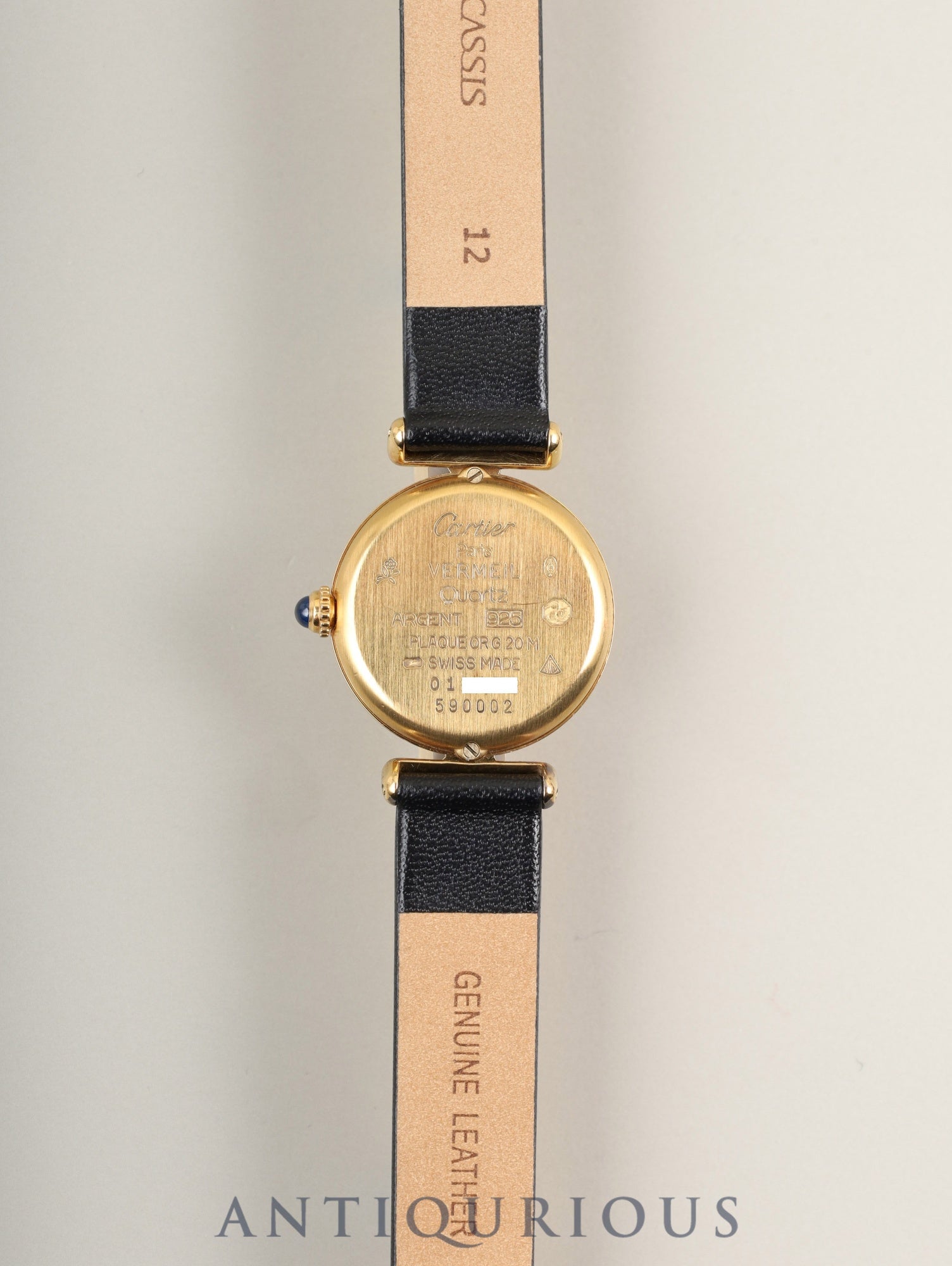 カルティエ マストコリゼ 590002 クォーツ Cal.90 SV925 革 純正尾錠