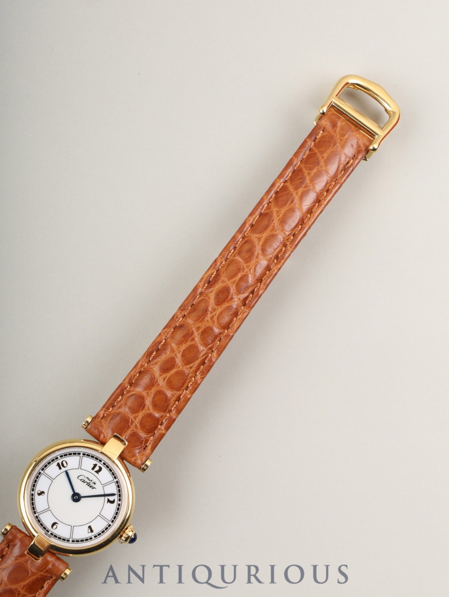 カルティエ マスト ヴァンドーム VLC SM W1009854 / 1851 クォーツ Cal.90 SV925 革 純正Dバックル（GP）アラビア文字盤 箱 オーバーホール済み