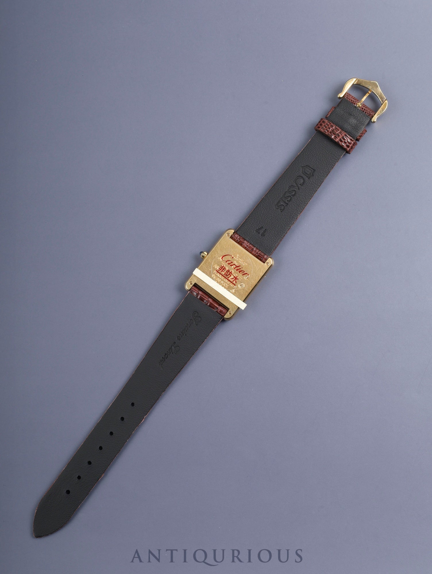 カルティエ マストタンク LM 6 81006 クォーツ SV925 革 純正尾錠（GP） クロワゾネ文字盤（SWISS表記）カルティエブティックにてコンプリートサービス済み