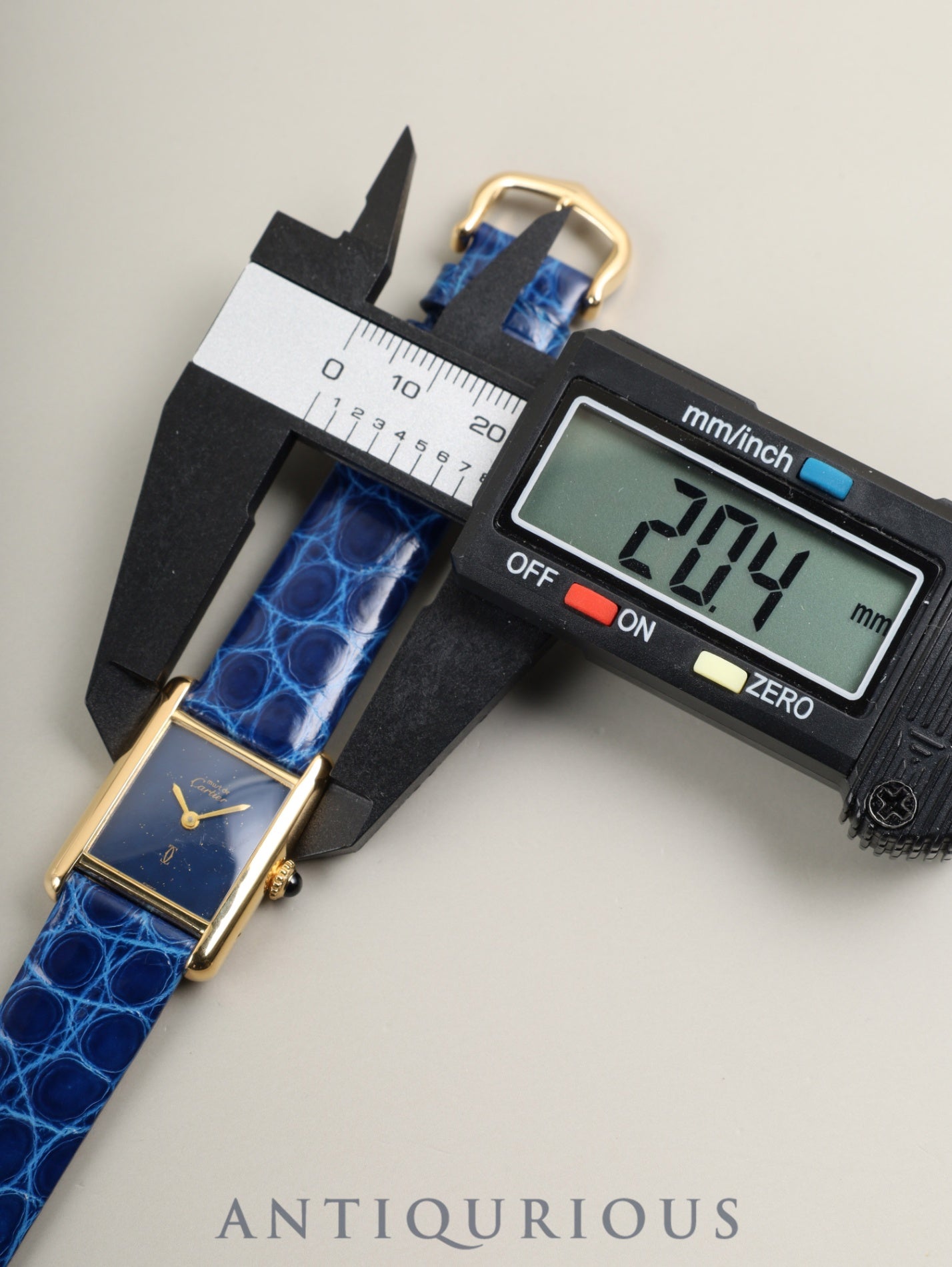 カルティエ マストタンク SM 手巻き Cal.78-1 SV925 革 純正ピンバックル（GP） ラピスラズリ文字盤（SWISS表記） オーバーホール済み