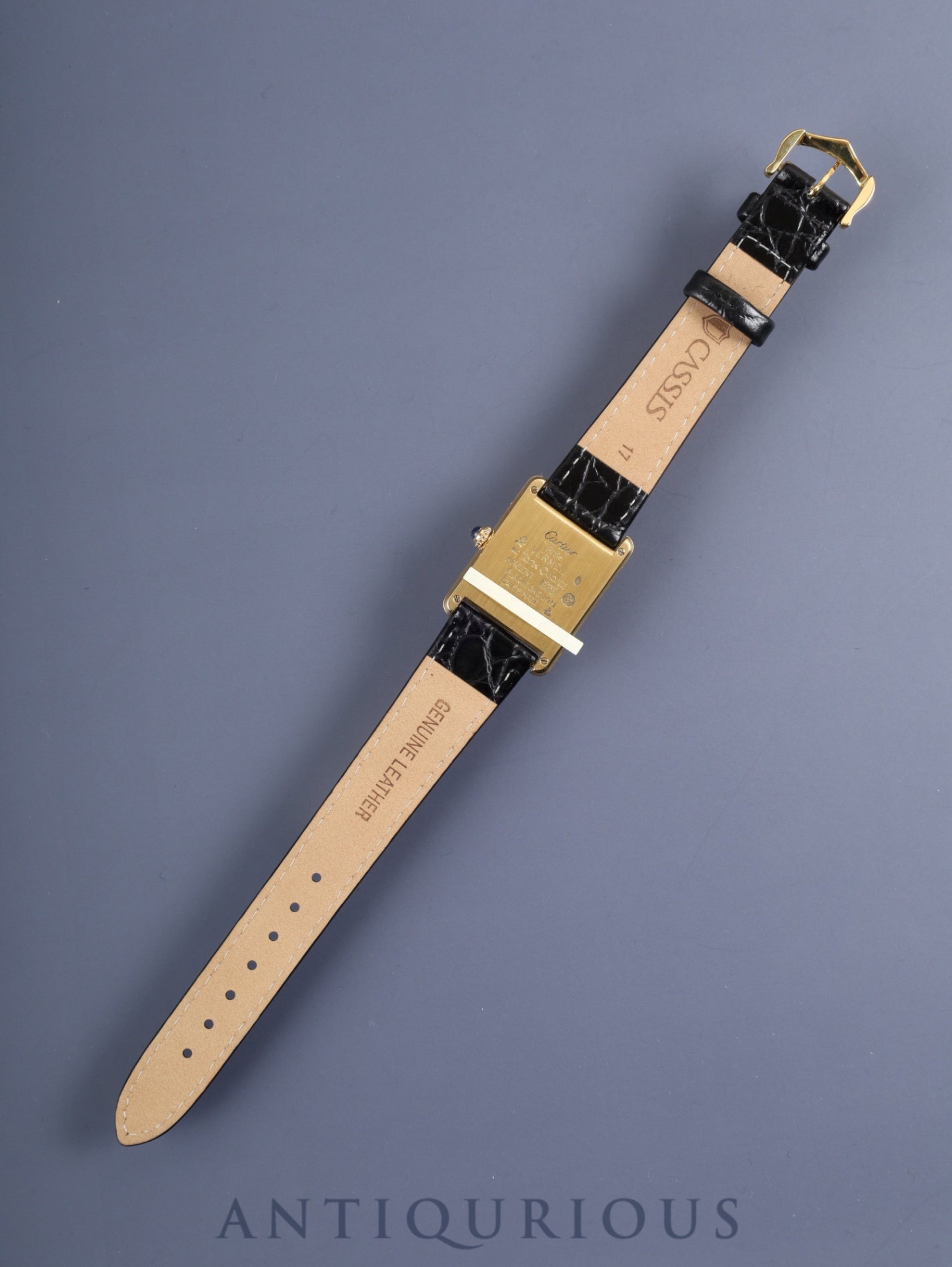 Cartier Must Tank LM 590005 Quartz Cal.90 SV925 Leather Genuine Buckle (GP) Ivory Roman Dial Overhauled and Finished to Like New