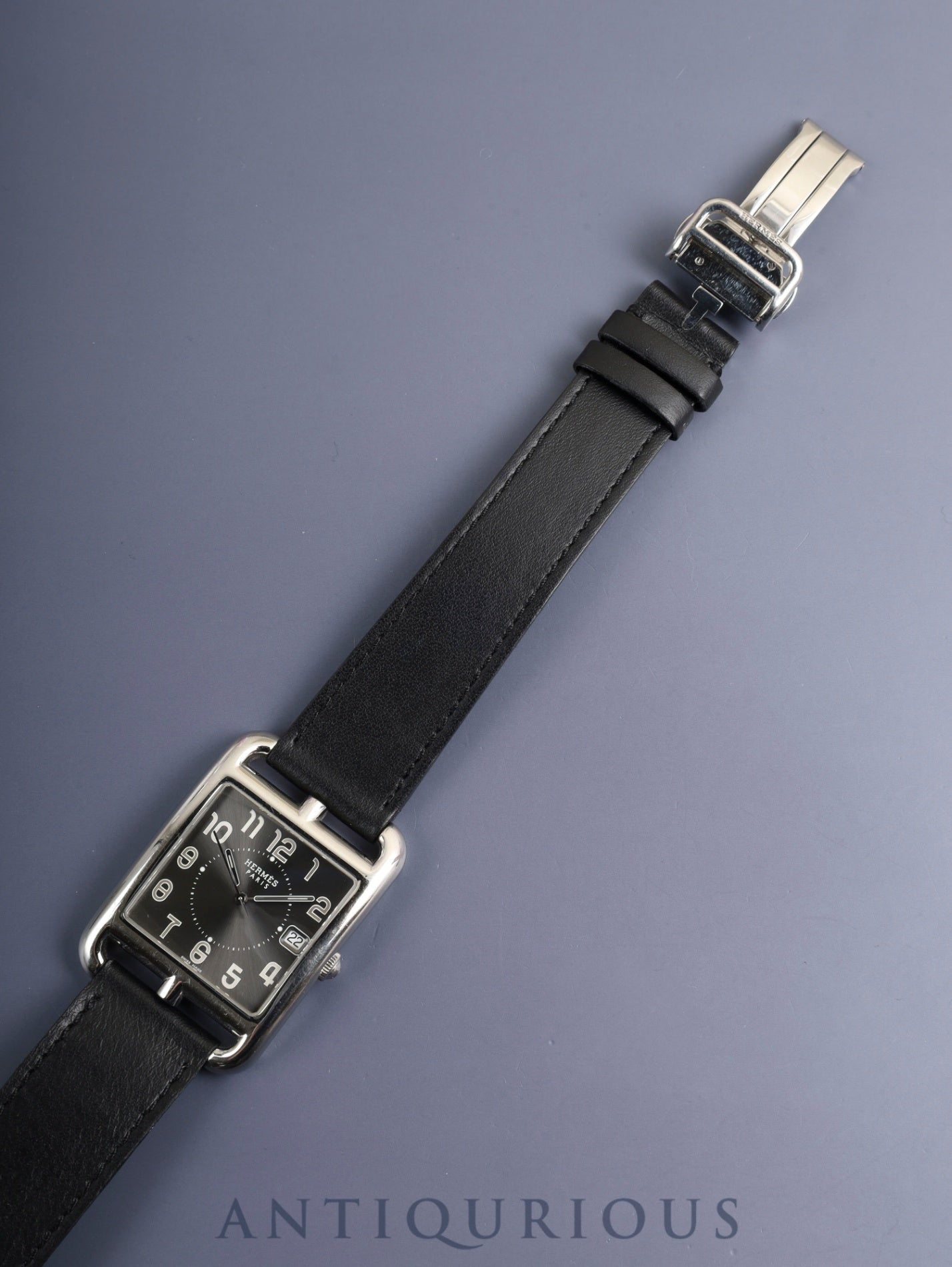 エルメス ケープコッド CC1.810 クォーツ SS 革 純正バックル（SS）グレーアラビア文字盤 箱 冊子 保証書（2009年）オーバーホール済み