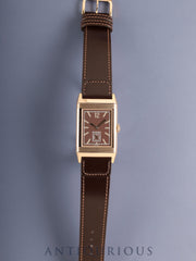 Jaeger-LeCoultre Grande Reverso Ultra Thin Q2782560 / 277.2.22 Manual winding Cal.822/2 750PG Leather, original pin buckle (750PG), brown dial, box, warranty card (2015), repair receipt (2020), overhauled