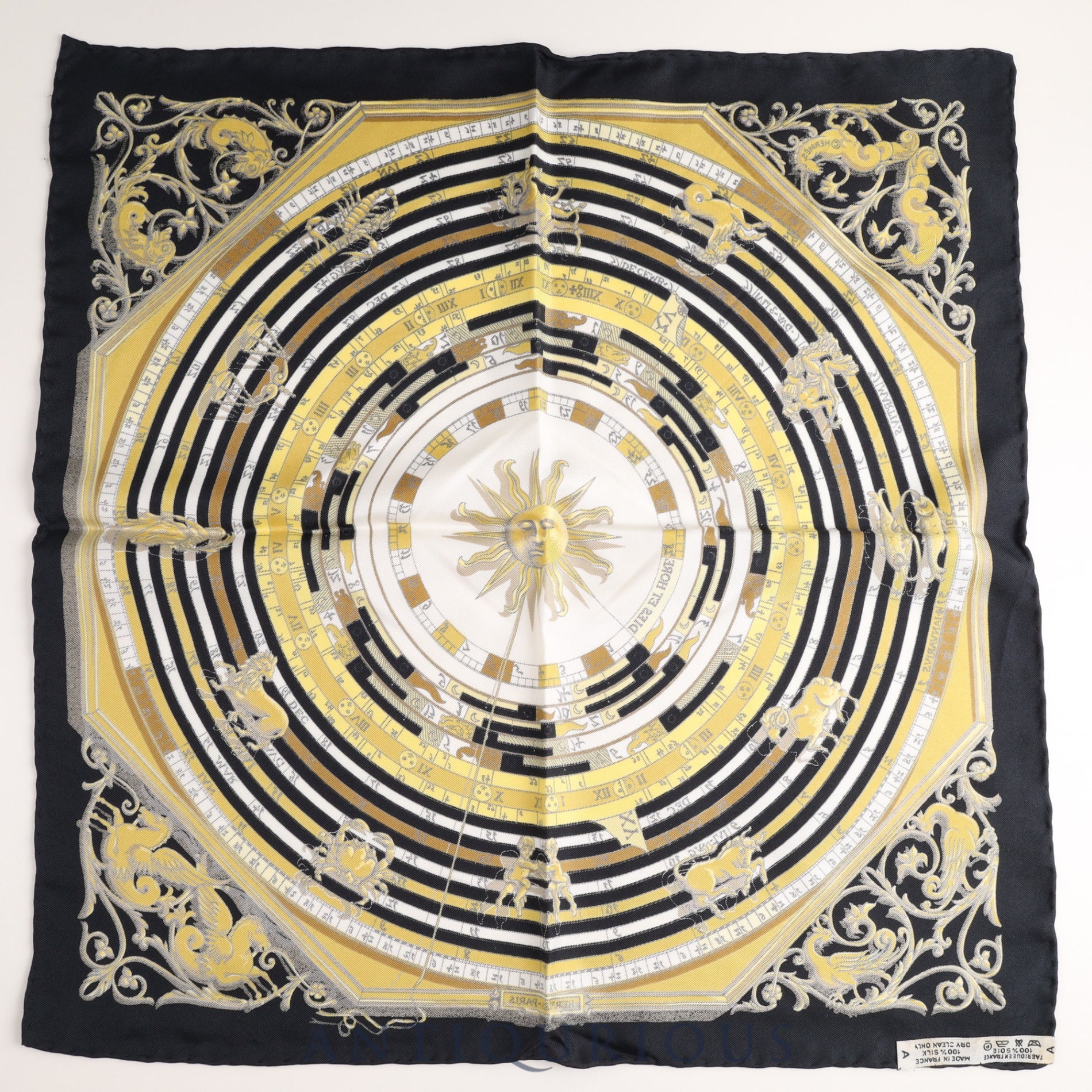 Hermes Scarf Carre 45 DIES ET HORE SILK 100%