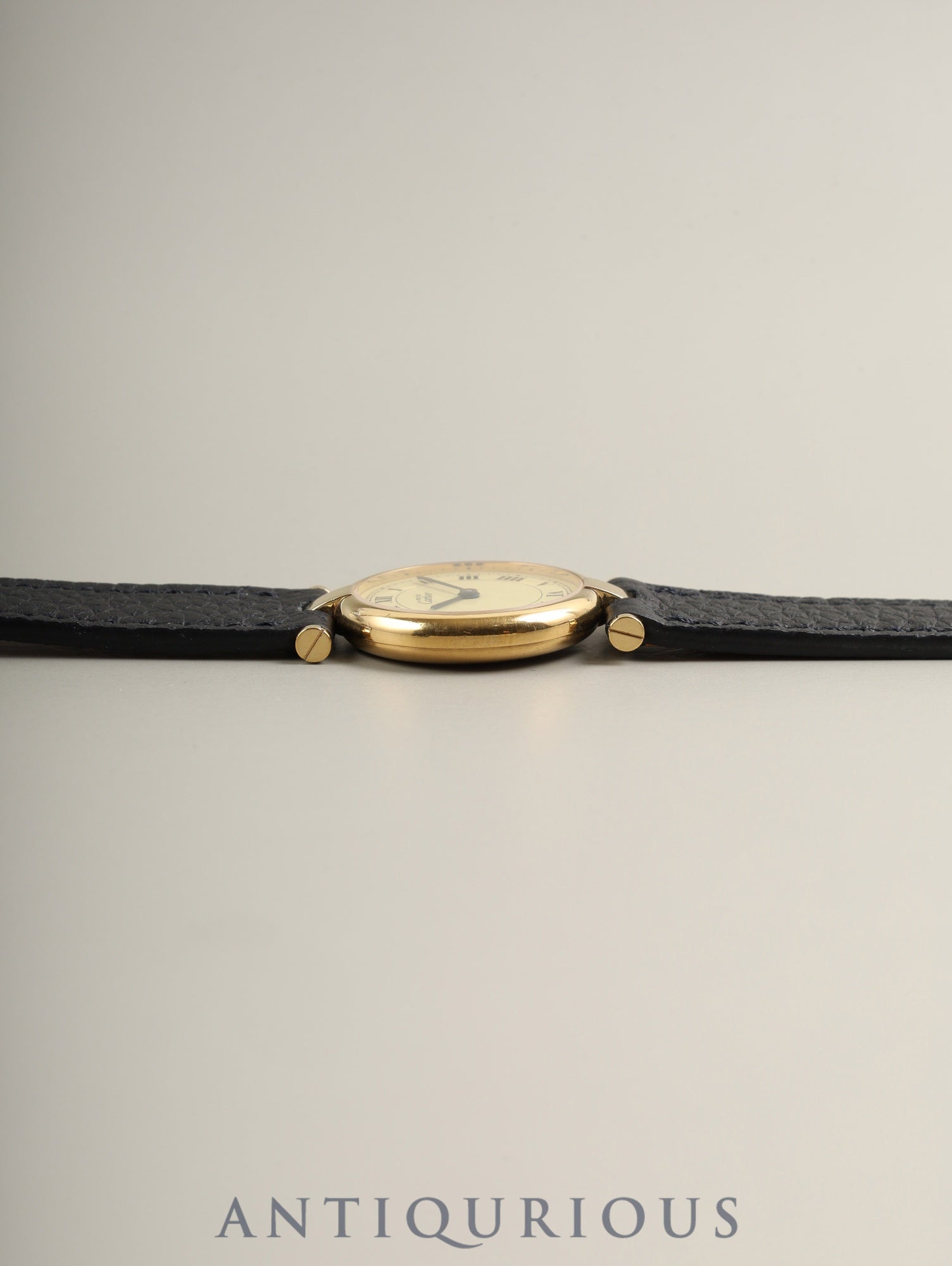 カルティエ マスト ヴァンドーム VLC SM 590004 クォーツ Cal.90 SV925 革 純正ピンバックル（GP）アイボリーローマン文字盤 オーバーホール済み