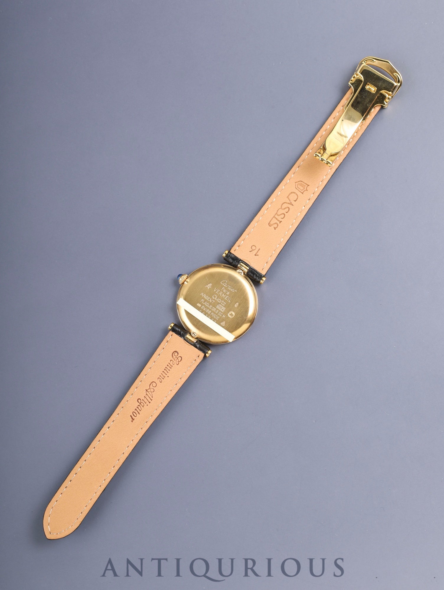 Cartier Must Vendome VLC LM W1005454 / 590003 Quartz Cal.90 SV925 Leather Genuine Deployant Buckle (GP) Opaline Dial (SWISS) Overhauled