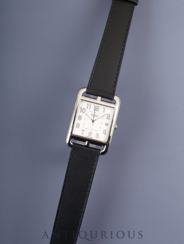 エルメス ケープコッド W055346WW00 / CC1.810 クォーツ  SS 革 純正尾錠（SS）シルバーアラビア文字盤 箱 冊子 保証書（2022年） 純正革ベルト（U刻印：2022年）オーバーホール済み