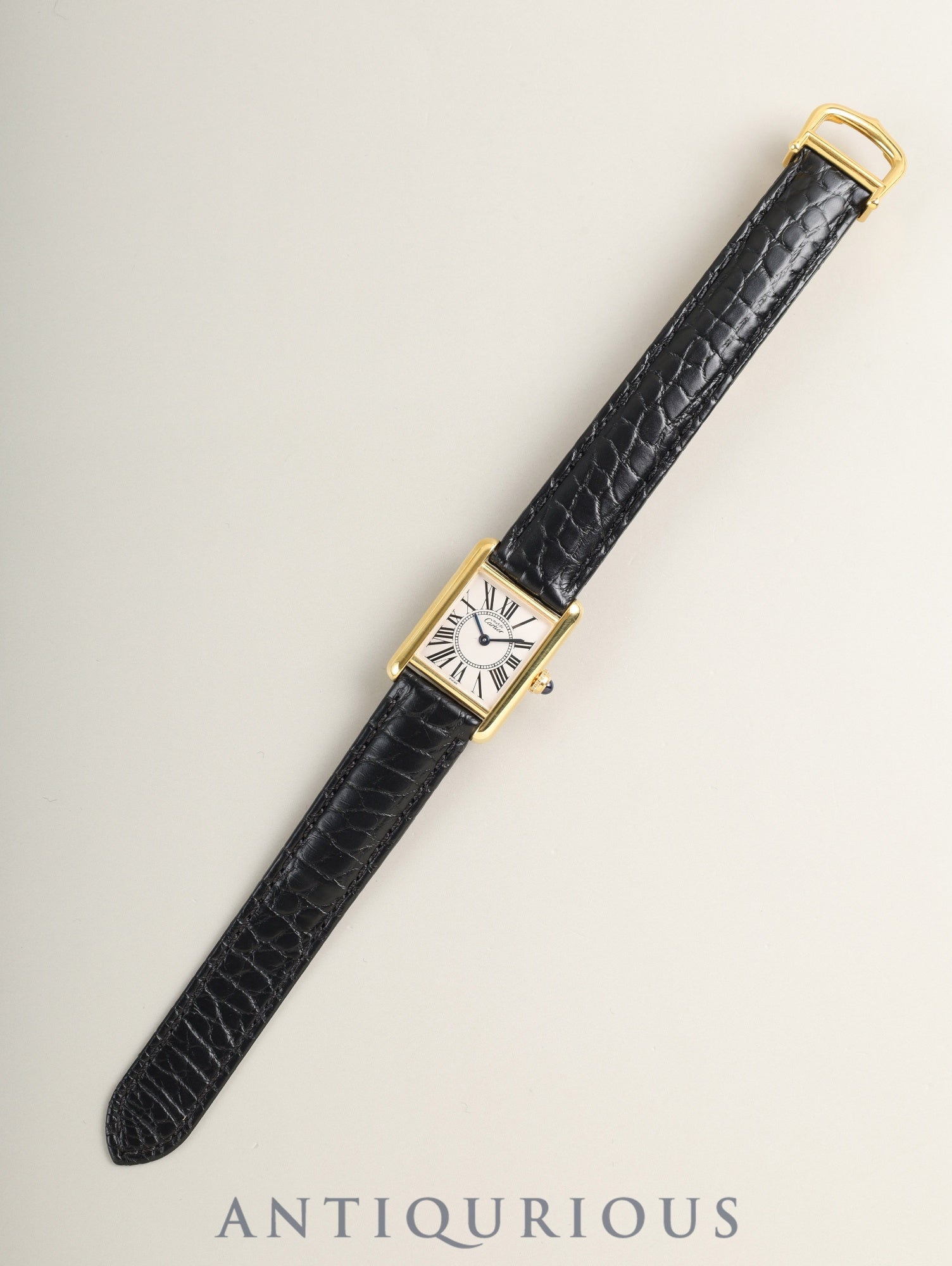 カルティエ マストタンク SM 5057001 クォーツ Cal.057 SV925 革 純正Dバックル（GP） オパラン文字盤（SWISS表記）オーバーホール済み 新品仕上げ済み