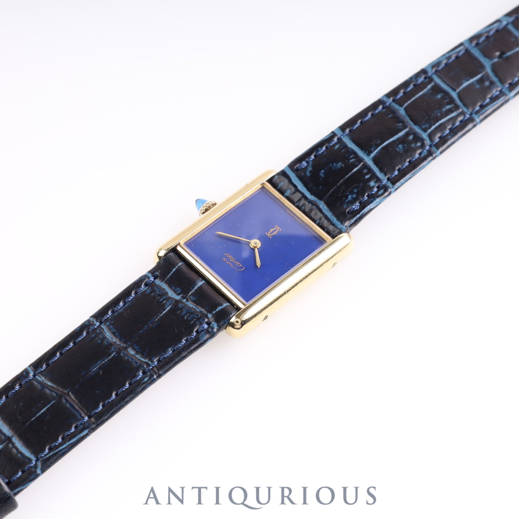 Cartier Must Tank LM Manual Winding SV925 Lapis Lazuli Dial Box Cartier Boutique Complete Service