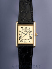 カルティエ マストタンク GM（XL） 2413 クォーツ Cal.687 SV925 革 純正尾錠（GP）アイボリーローマン文字盤 （SWISS MADE表記） オーバーホール済み