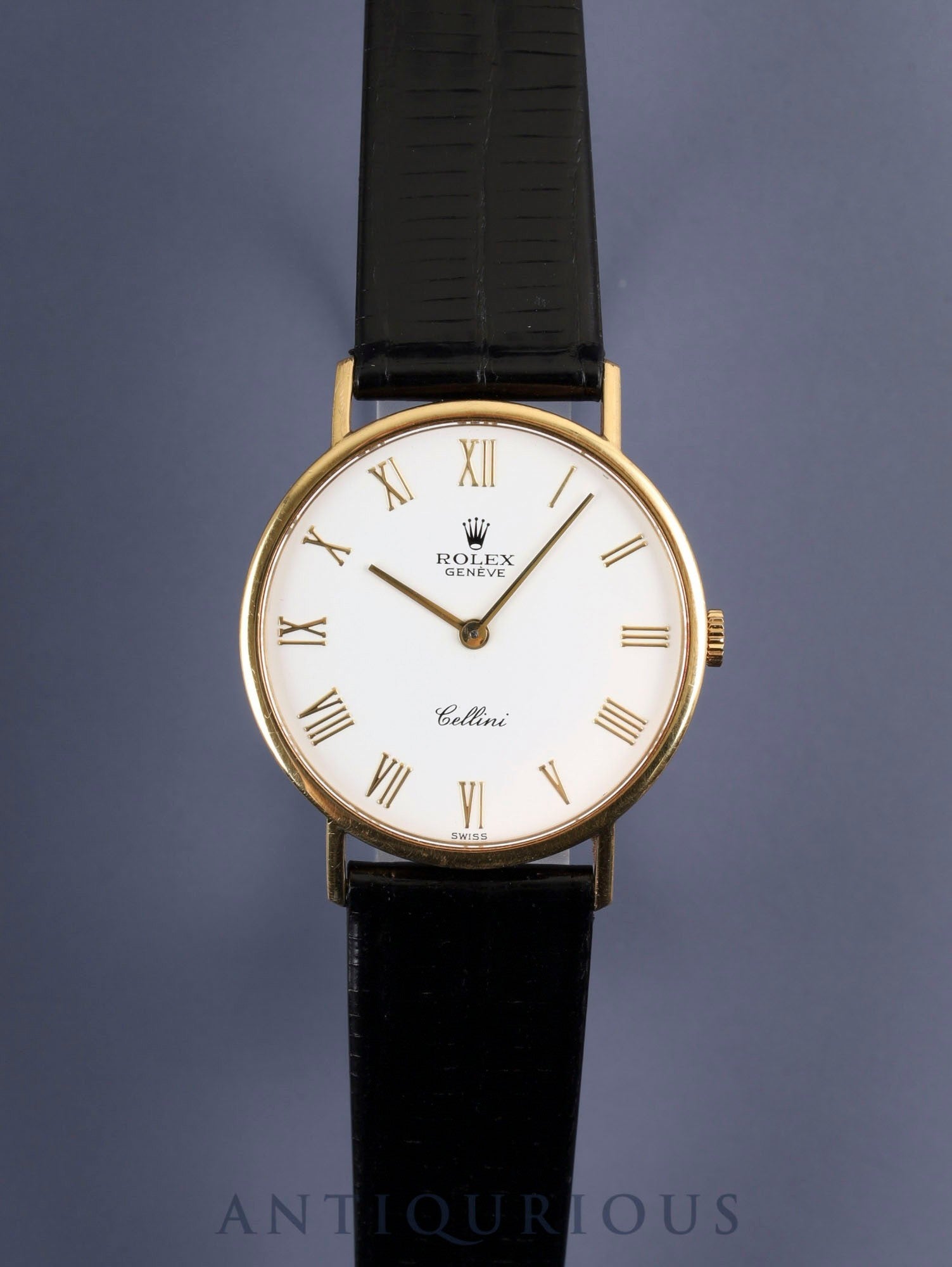 ロレックス チェリーニ 5112 手巻き Cal.1601 750YG 革  純正尾錠（GP） ホワイト文字盤 L番台（1989年～1990年）オーバーホール済み