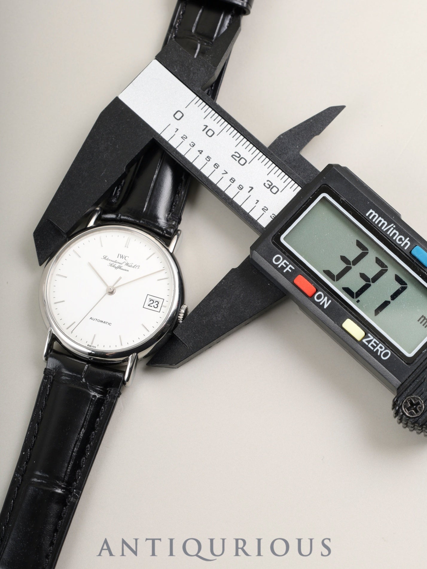IWC ポートフィノ IW351320 自動巻き SS 革 純正ピンバックル（SS）ホワイト文字盤（風防スレ傷） 保証書（2003年）オーバーホール済み アイダブリュシー