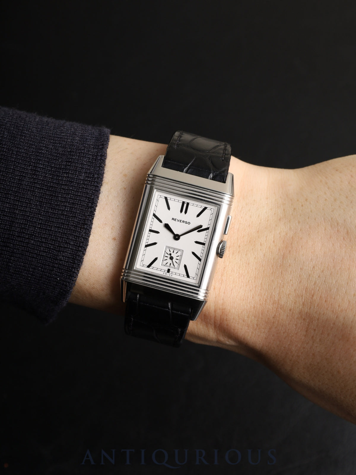 Jaeger-LeCoultre Grande Reverso Ultra Thin Duoface 278.8.54 / Q3788570 Manual winding Cal.854/1 SS Original leather strap Original pin buckle (SS) Silver / Black dial Box Booklets Warranty (2014 / with individual's name) Overhauled