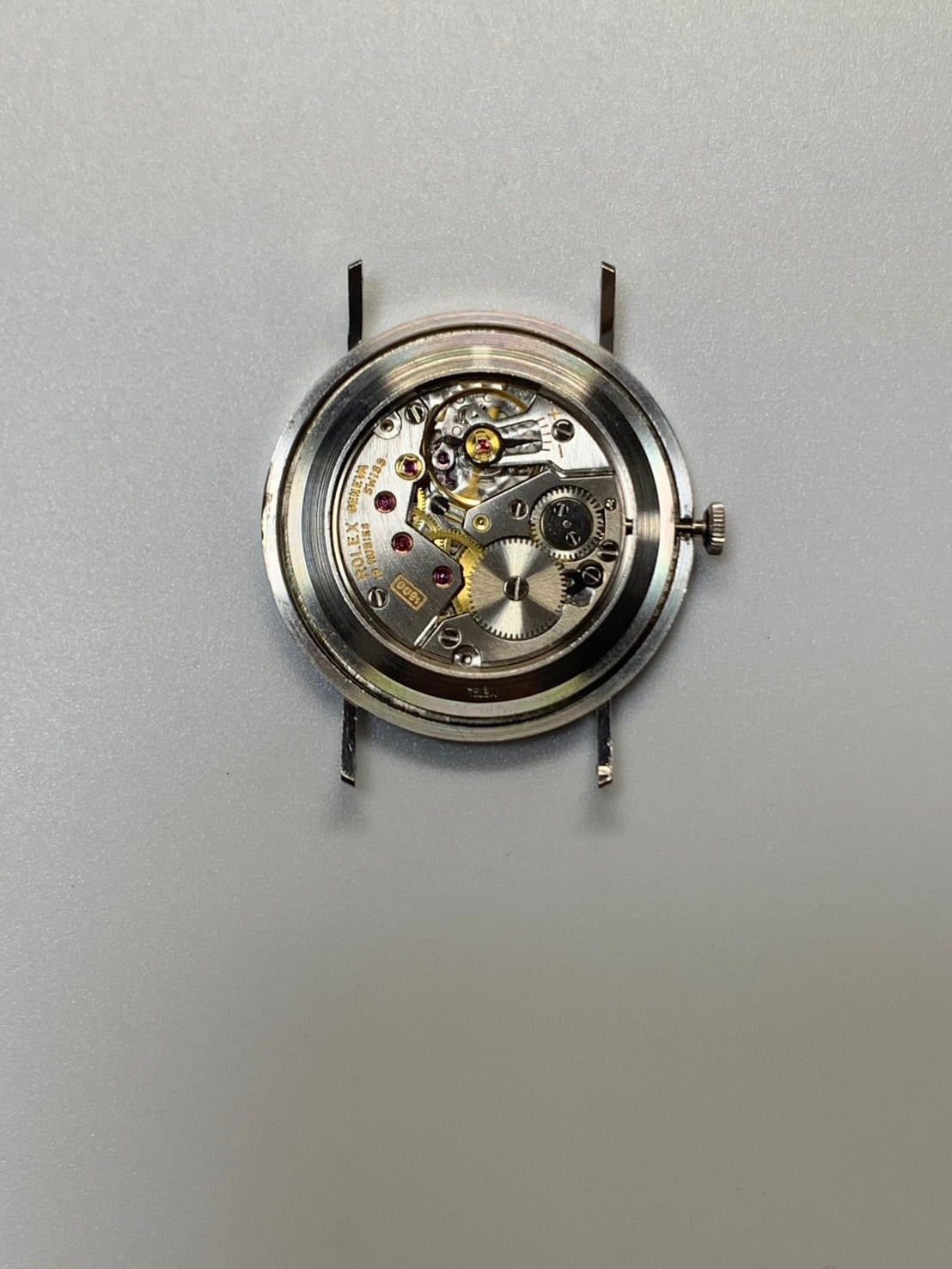 ロレックス チェリーニ 3833 手巻き Cal.1600 750WG 革 純正ピンバックル（SS）シルバー文字盤（SWISS表記） 34番（1971年）オーバーホール済み