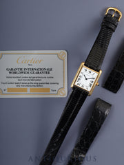 Cartier Tank Louis Cartier LM 7808 Manual Winding Caliber ETA2512-1 / 78-1 750YG Genuine Buckle (GP) White Roman PARIS Dial Warranty Overhauled