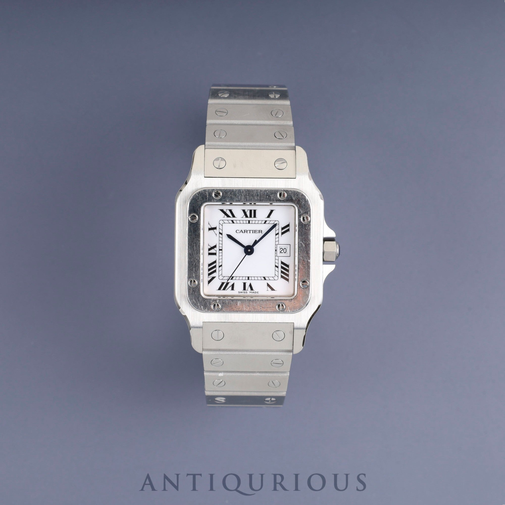カルティエ サントス ガルベ LM 81036188 / 1553 自動巻き SS SS  ホワイトローマン文字盤 カルティエブティックにてコンプリートサービス・ミドルケース交換済み
