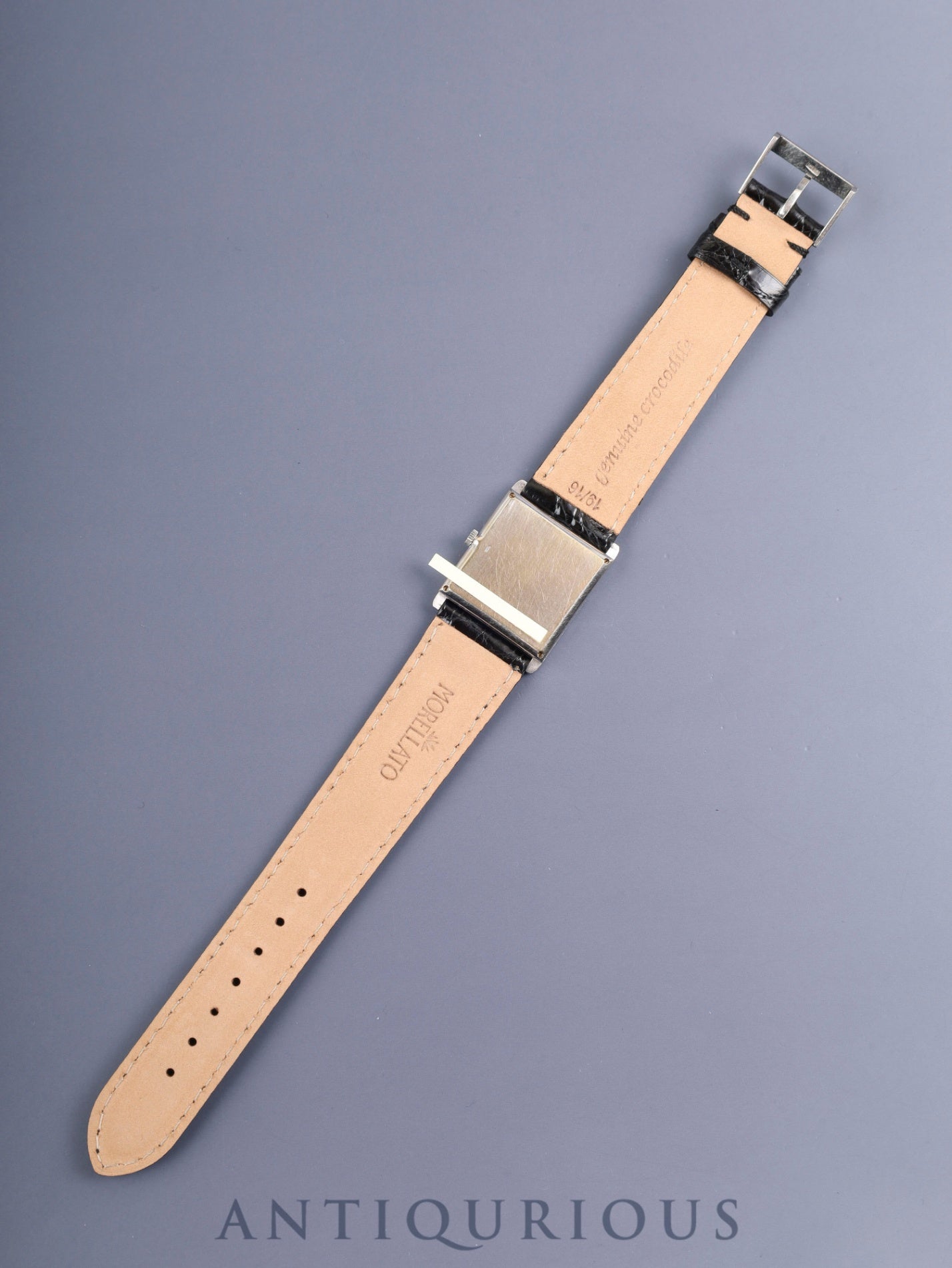 Piaget Rectangular 9294 Manual Winding Cal.9P 750WG Leather Original Pin Buckle (Pm850) Silver Dial Overhauled