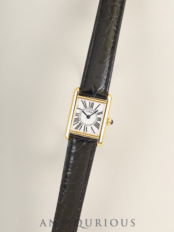 カルティエ マストタンク SM W1005554 / 5057001 クォーツ Cal.057 SV925 革 純正Dバックル（GP）オパラン文字盤（SWISS表）オーバーホール済み 新品仕上げ済み