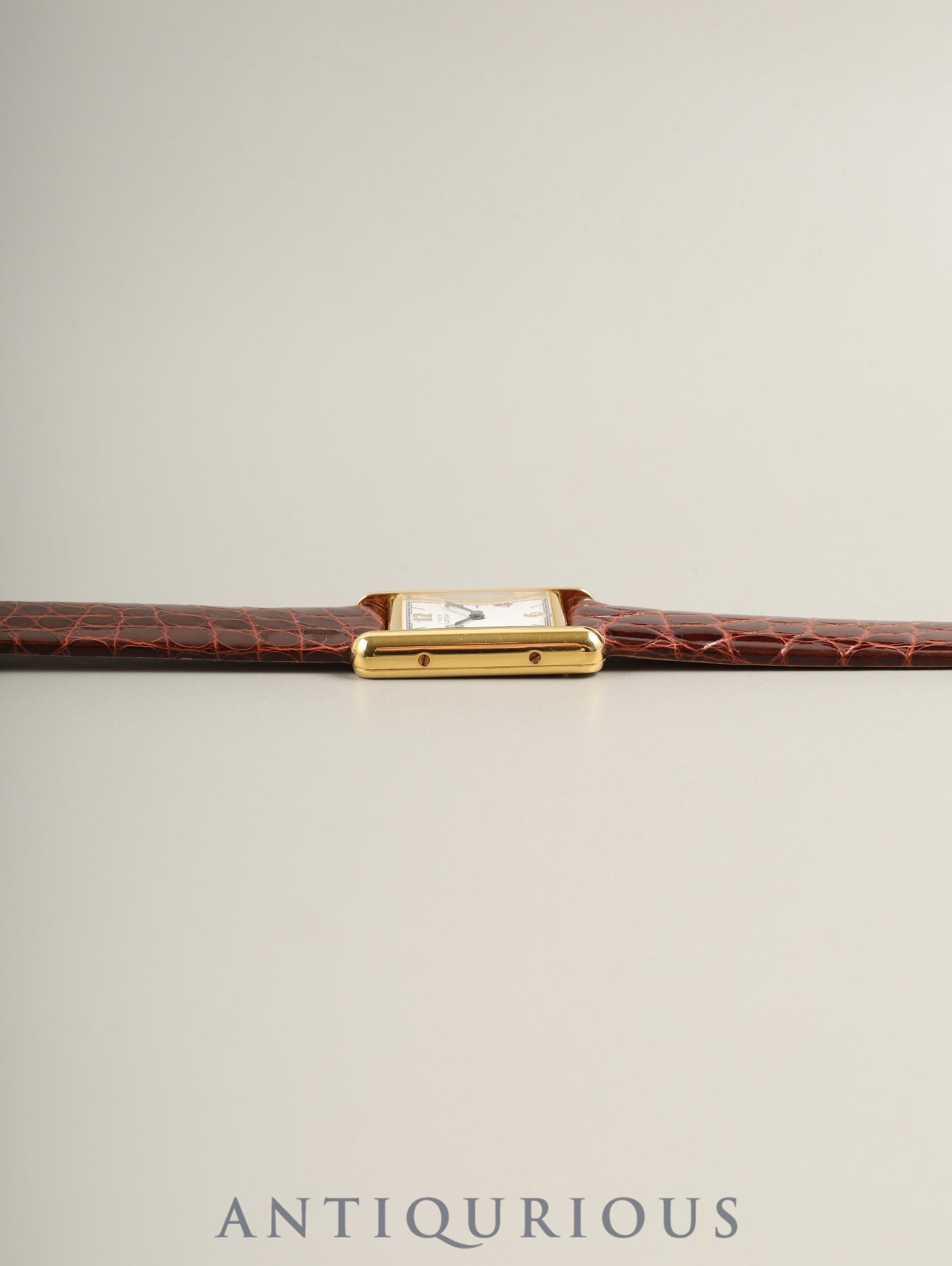 Cartier Must Tank SM 5057001 Quartz Cal.057 SV925 Leather Genuine Pin Buckle (GP) Arabic Dial (SWISS marking) Overhauled Polished