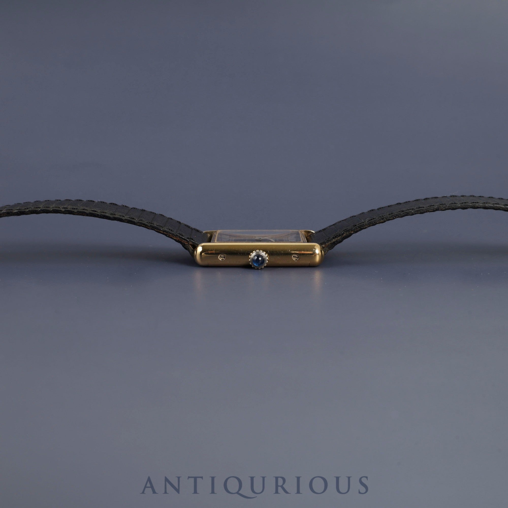 Cartier Must Tank LM Manual winding Cal.78-1 SV925 Genuine leather strap Genuine buckle (GP) Black Roman dial Overhauled