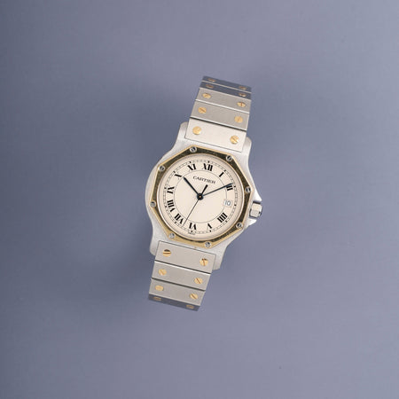 カルティエ サントス オクタゴン LM W2001583 / 187902 クォーツ Cal.87 SS/YG SS/YG アイボリーローマン文字盤（SWISS表記）オーバホール済み