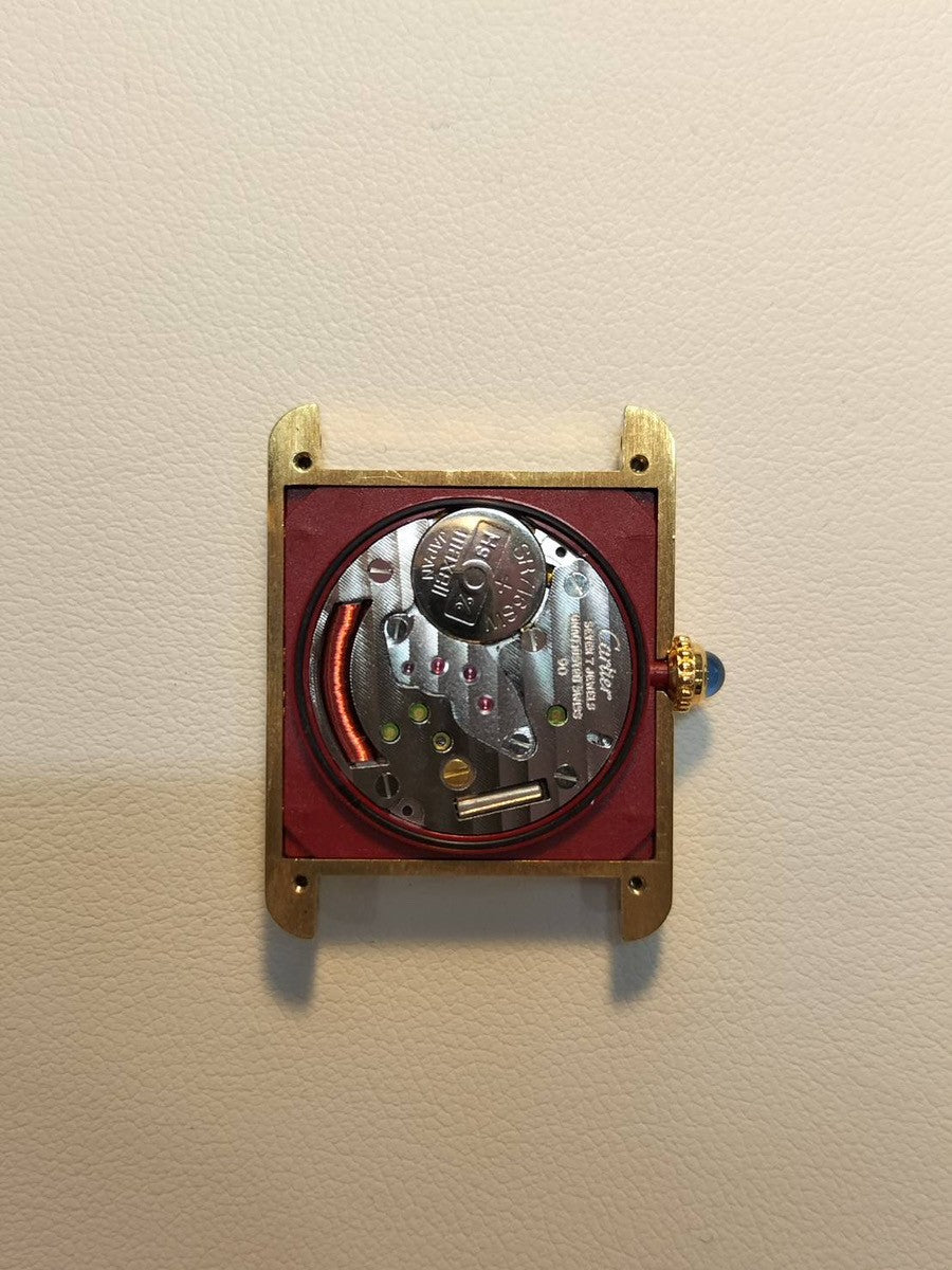 カルティエ マストタンク LM 590005 クォーツ Cal.90 SV925 革 純正ピンバックル（GP）ストレートローマン文字盤（SWISS表記） 箱 冊子 保証書（1989年）オーバーホール済み