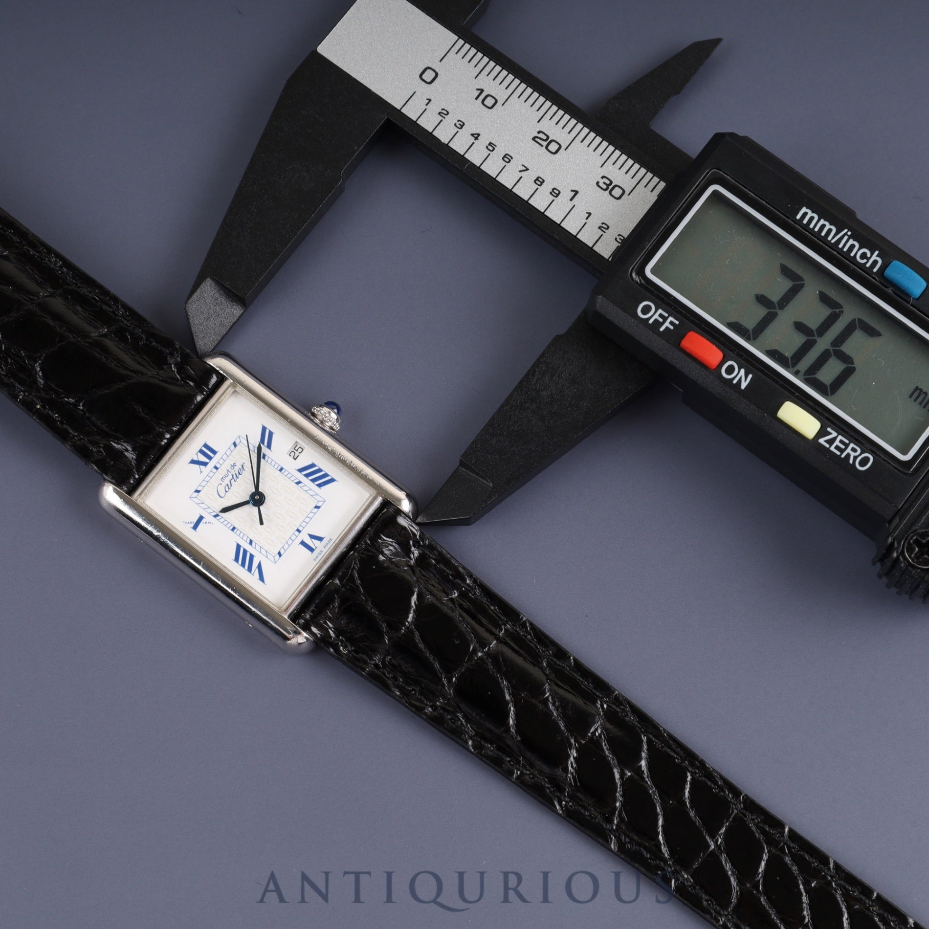 カルティエ マストタンク GM（XL） W1014154/2414 クォーツ Cal.687 SV925 革 純正Dバックル（SS）  ホワイト飛びローマン文字盤 オーバーホール済み