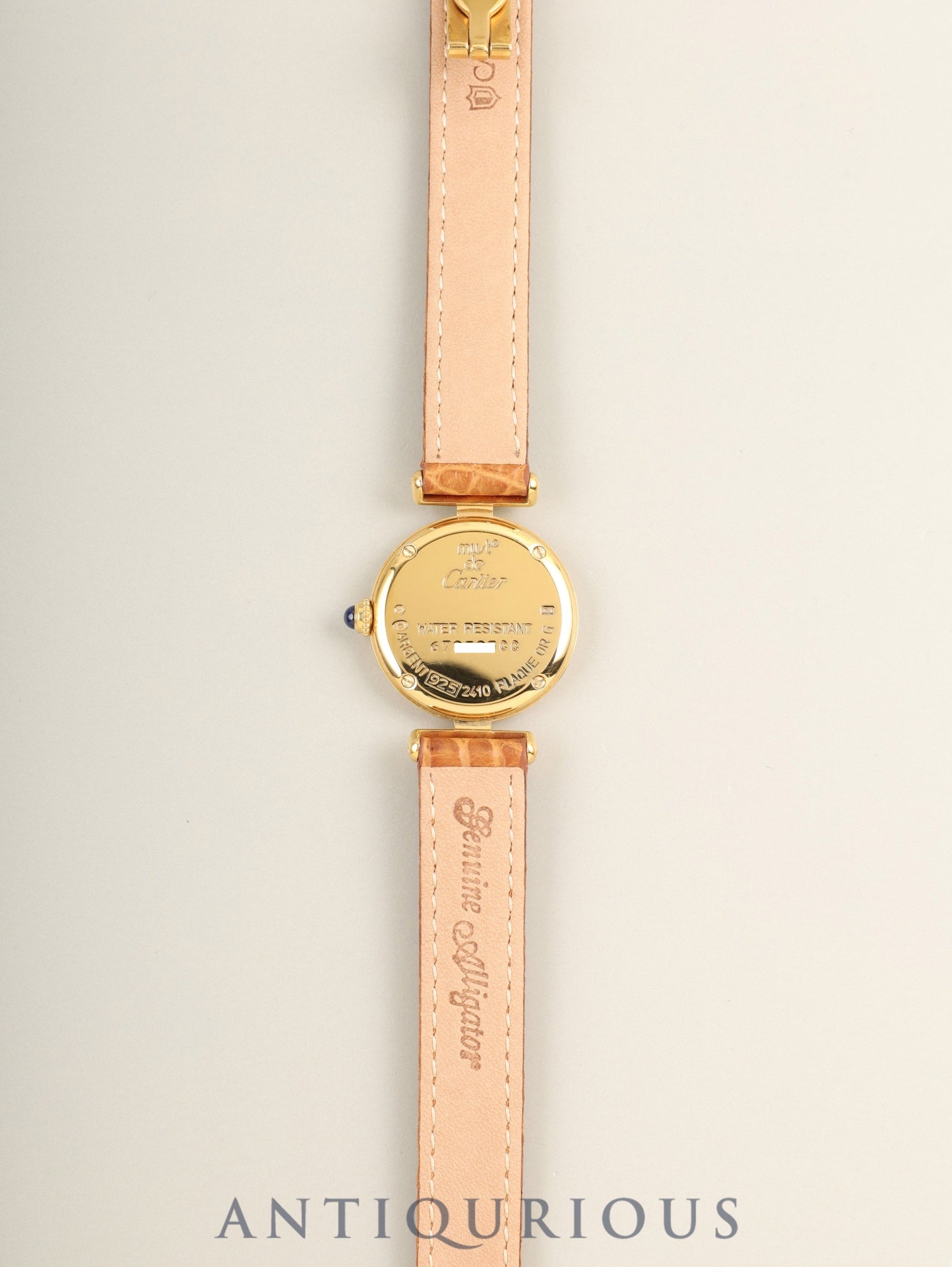 カルティエ マストコリゼ W1011554 / 2410 クォーツ Cal.157 SV925 革 純正Dバックル（GP） ホワイト文字盤 オーバーホール済み