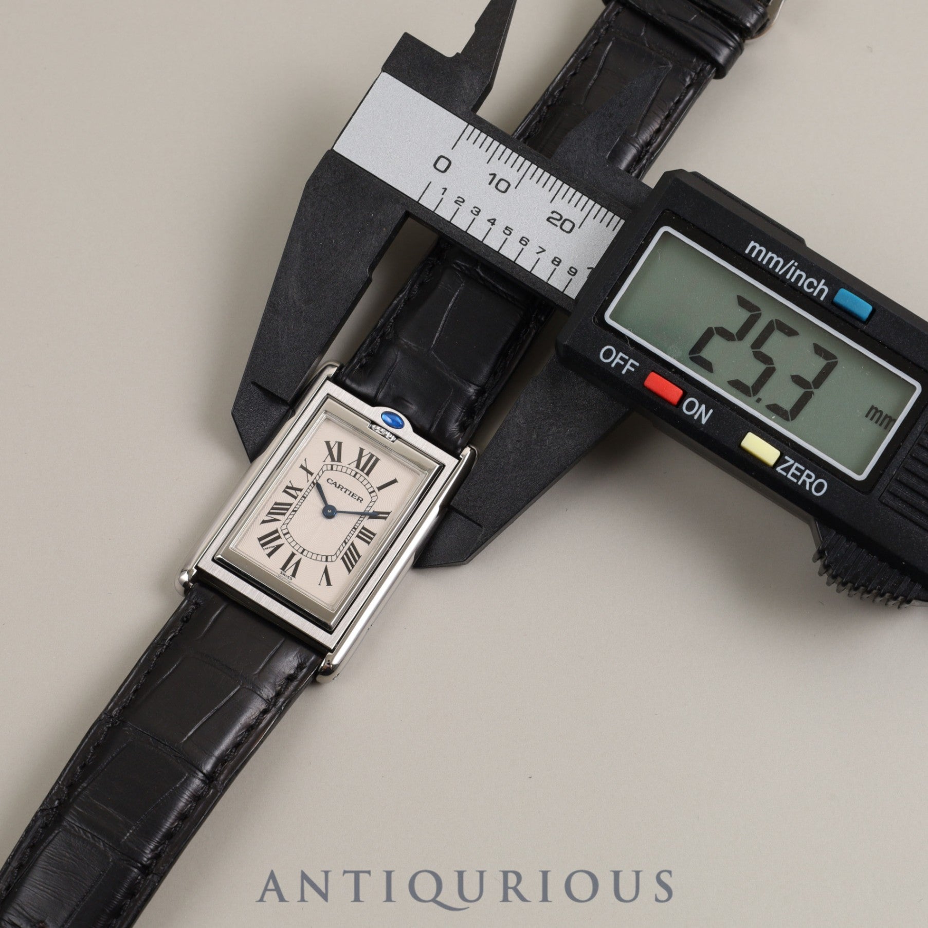 Cartier Tank Basculante LM W1011358 / 2390 Manual winding Cal.060 SS Leather Genuine buckle (SS) White guilloche dial Box