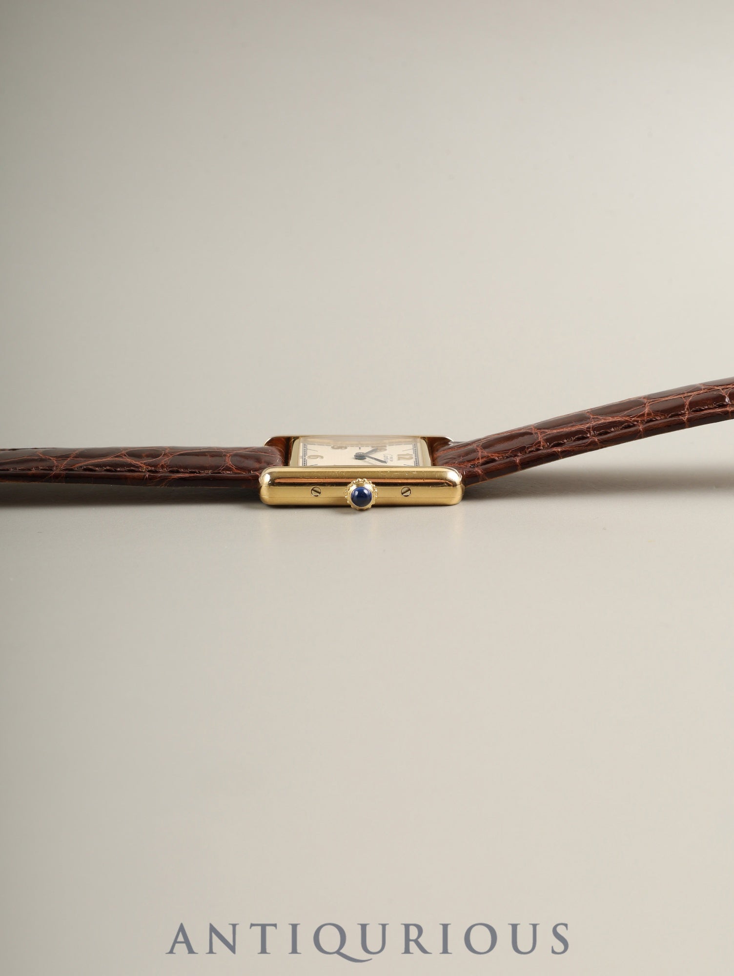 カルティエ マストタンク SM W1008354 / 1613 クォーツ SV925 革 純正Dバックル（GP）飛びアラビア文字盤（SWISS表記）カルティエブティックにてコンプリートサービス済み