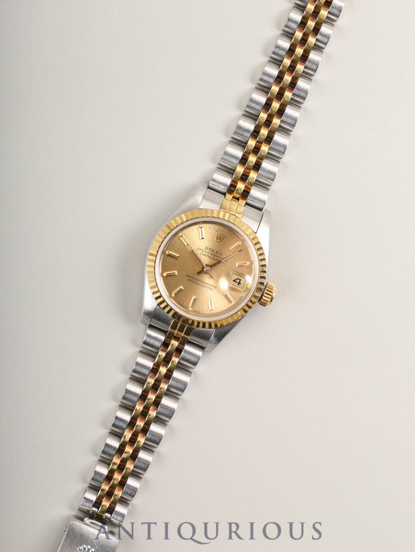 Rolex Datejust Lady 69173 Automatic Caliber 2135 Stainless Steel/Yellow Gold with Gold Dial, No. 91 (1985) Overhauled