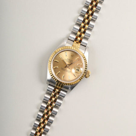 ロレックス デイトジャスト レディ 69173 自動巻き Cal.2135 SS/YG SS/YG ゴールド文字盤 91番（1985年）オーバーホール済み