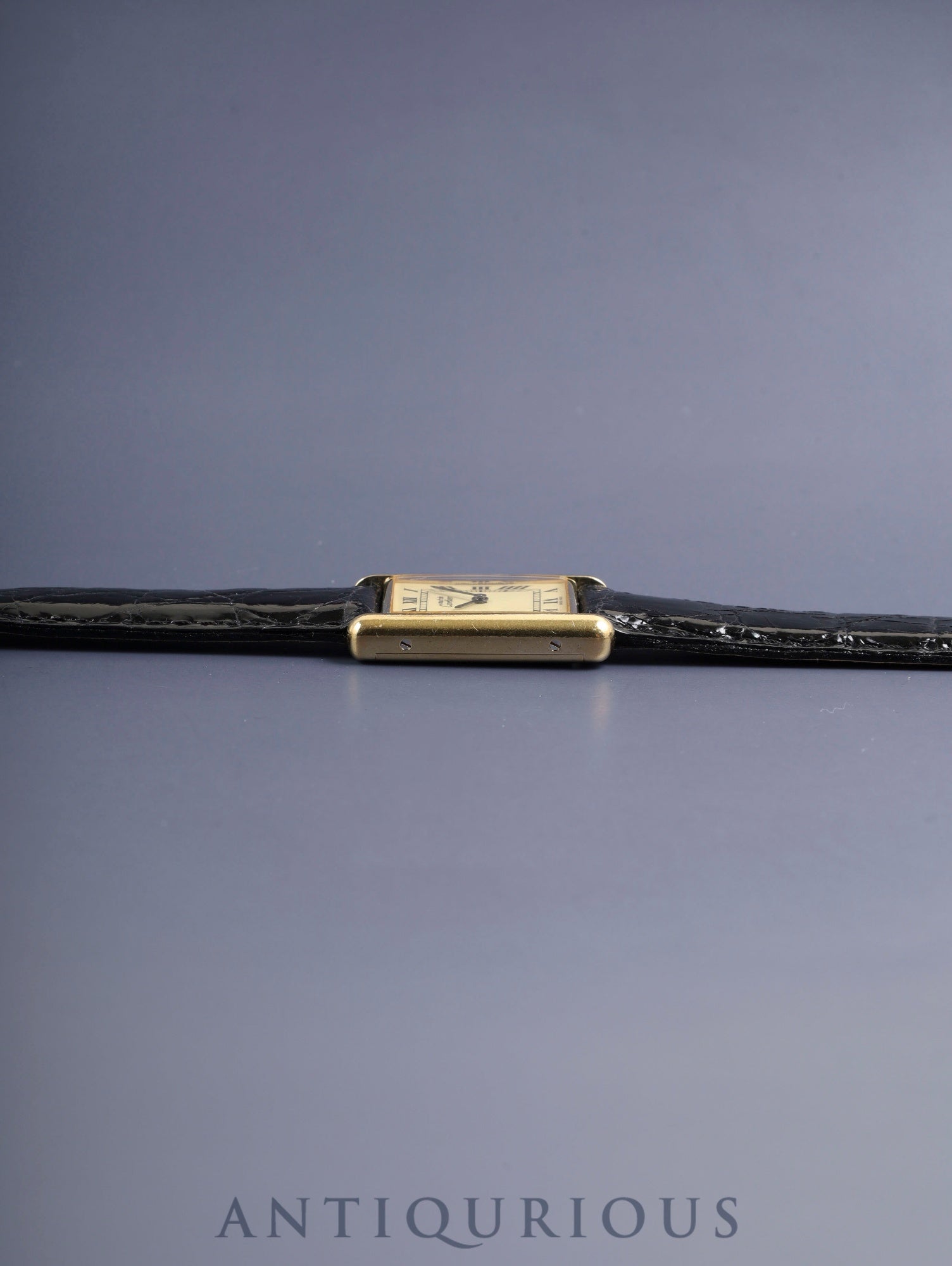 カルティエ マストタンク LM 手巻き SV925 革 純正尾錠（GP）アイボリーローマン文字盤（SWISS MADE表記） カルティエブティックにてコンプリートサービス（フルメンテナンス）済み