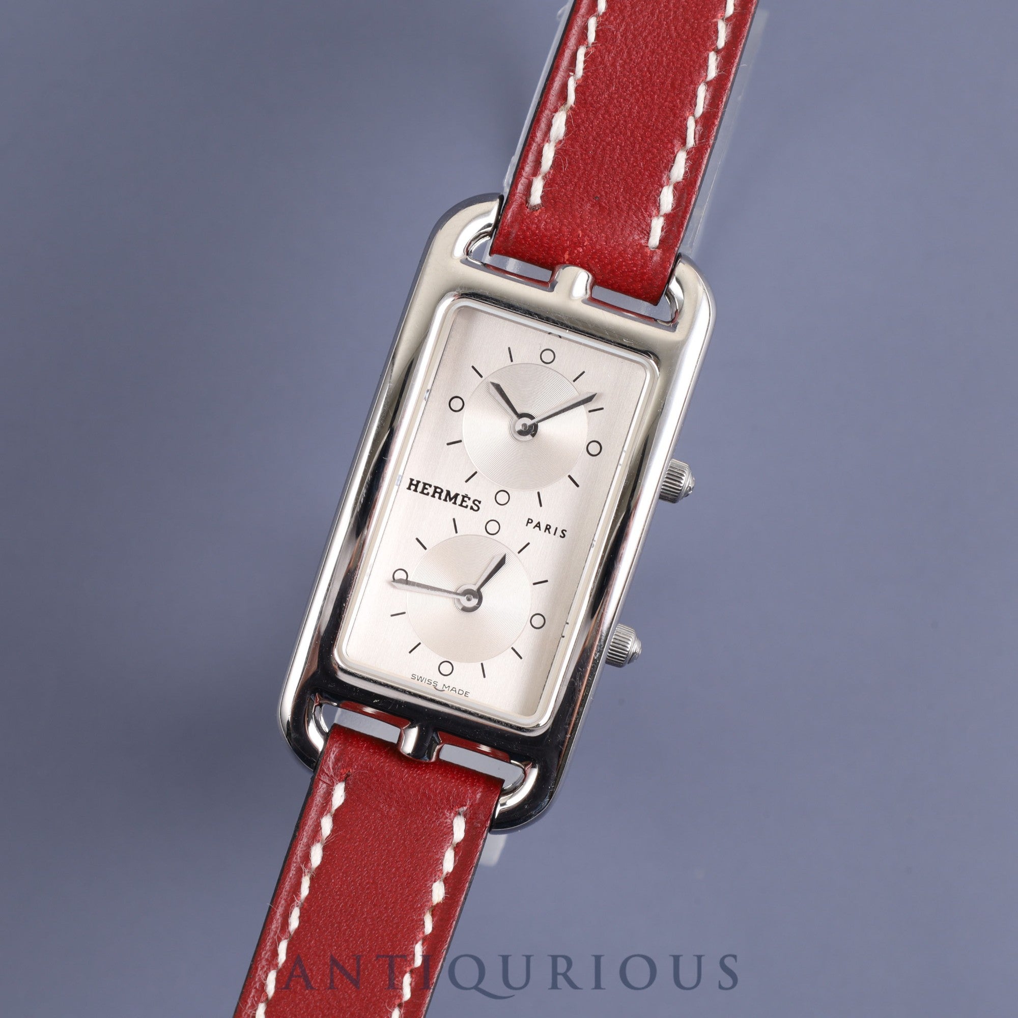 Hermes Cape Cod Dezone CC3-210 Quartz Cal. ETA E01001 SS Leather Genuine Leather Strap Genuine Buckle (SS) Silver Dial 2004 Overhauled