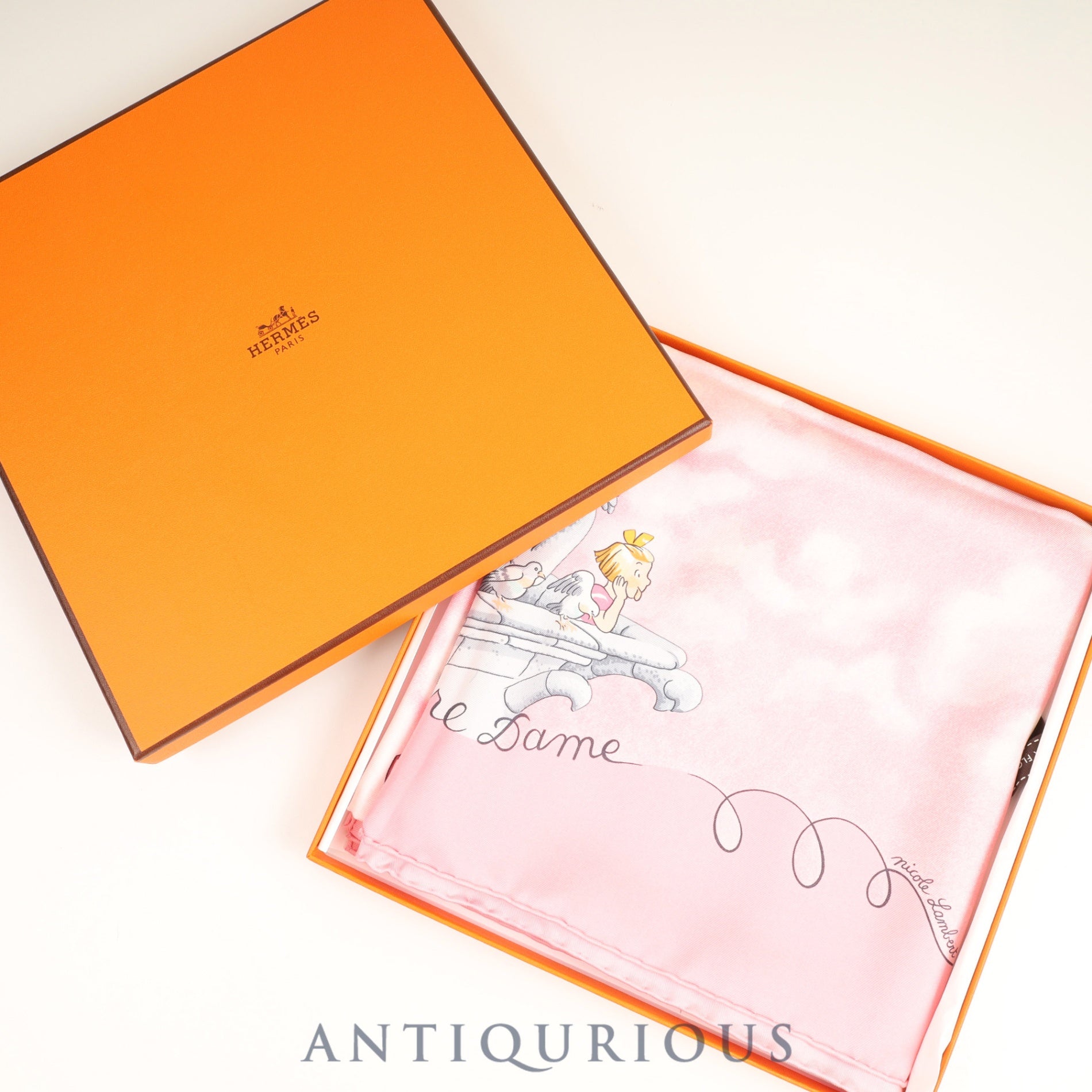 エルメス スカーフ カレ90 いたずら三つ子 SILK100% 箱 カード