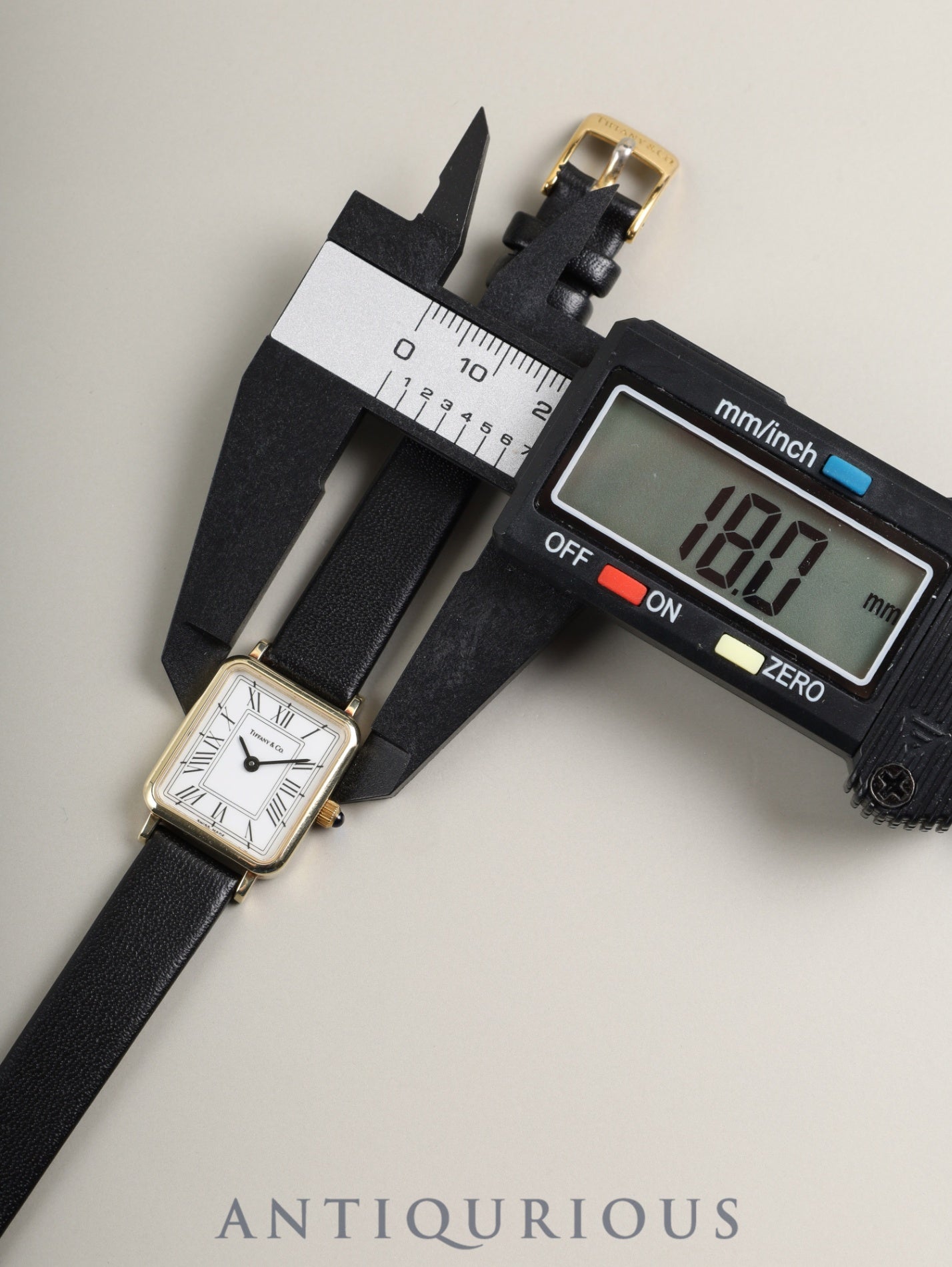 正規品【新品電池】Tiffany クラシック/レクタンギュラ 動作品 ティファニー レクタンギュラー 60-217 クォーツ Cal.976.001 14KYG 革