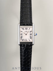 カルティエ マストタンク MM W1016130 / 2416  クォーツ Cal.057 SV925 革 純正Dバックル（SS） ピンクローマン（クリスマス限定）文字盤 オーバーホール済み