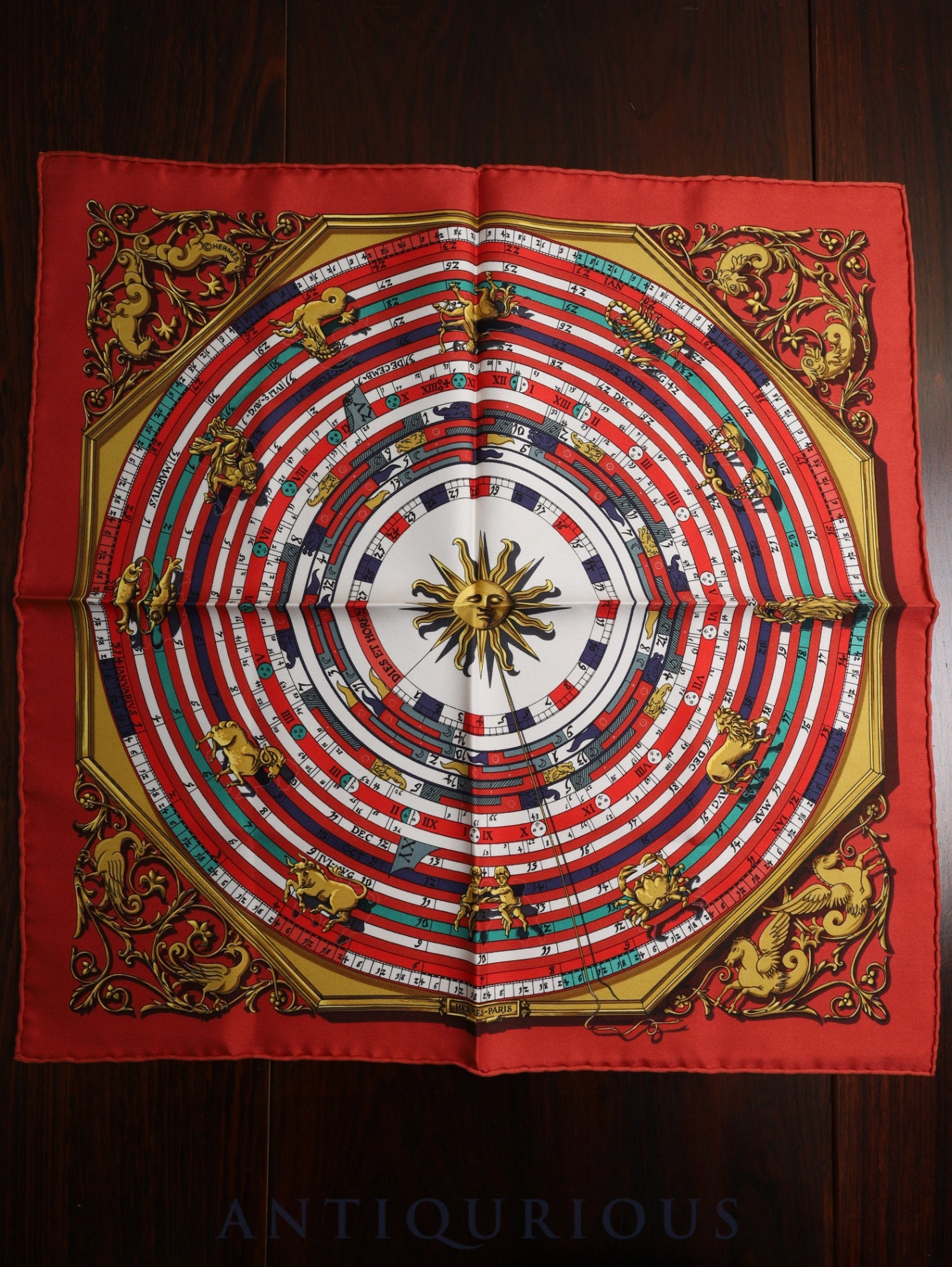 Hermes Scarf Carre 45 ET HORE Astrology SILK 100%