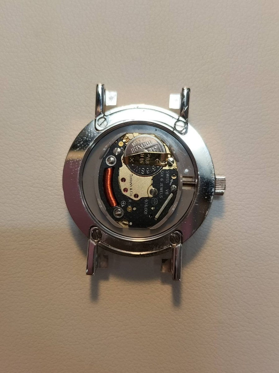ティファニー アトラス SV CASE L0640 クォーツ Cal.976.001 SV925 純正革ベルト 純正尾錠（SS） シルバー文字盤 箱 オーバーホール済み