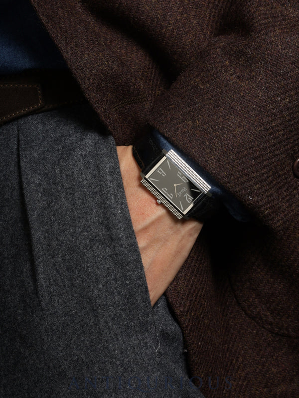 ピアジェ 1967 スクエア 90300 手巻き Cal.430P 750WG 革 純正尾錠（750WG）ブラックアラビア文字盤 純正ベルト オーバーホール済み