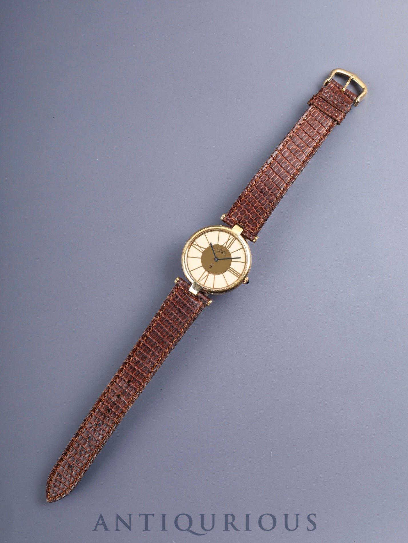 カルティエ マスト ヴァンドーム VLC LM W1001054 / 17 クォーツ SV925 革 純正尾錠（GP） クロワゾネ文字盤 カルティエブティックにてコンプリートサービス済み