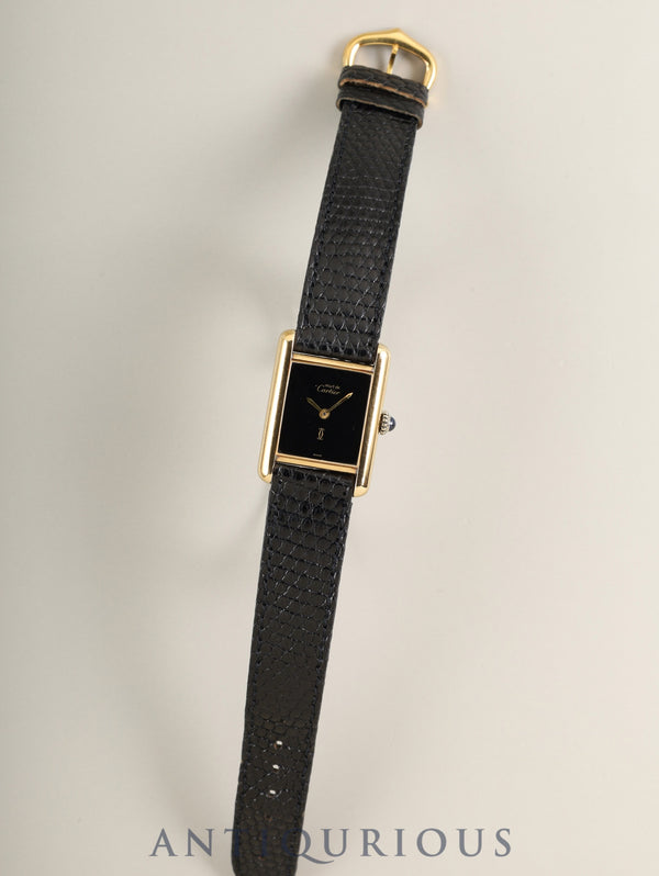 Cartier Must Tank SM Manual winding Cal.78-1 SV925 Genuine leather strap Genuine pin buckle (GP) Onyx dial (SWISS notation) Box Overhauled