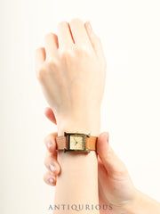 エルメス Hウォッチ HH1.210 クォーツ SS/GP  革 純正尾錠（GP）シャンパン文字盤 純正革ベルト（□A刻印：1997年）オーバーホール済み