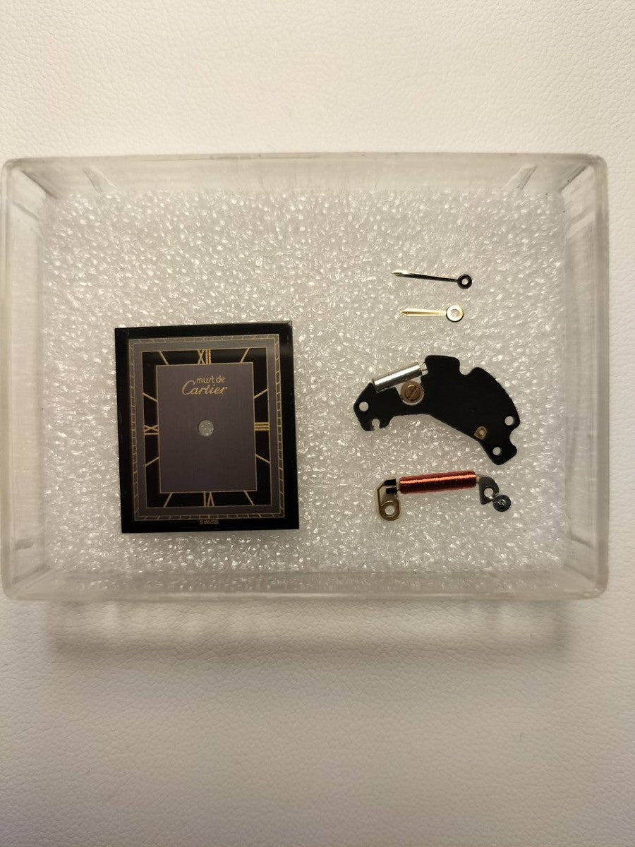 カルティエ マストタンク LM 手巻き Cal.78-1 SV925 革 純正ピンバックル（GP）オニキス文字盤（SWISS表記）オーバーホール済み 新品仕上げ済み