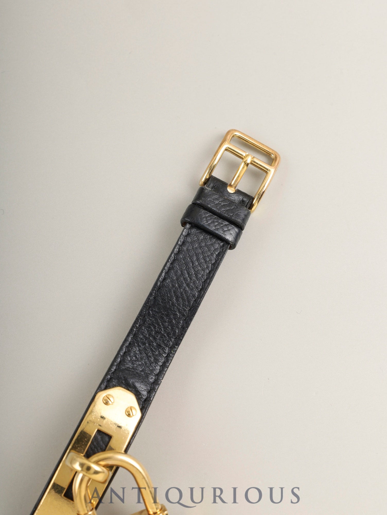 エルメス ケリーウォッチ KE1.201 クォーツ Cal.- GP 純正革ベルト（□B刻印：1998年 ）純正ピンバックル（GP）オニキス文字盤 箱 冊子 保証書（無記載）オーバーホール済み