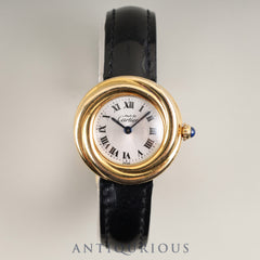 カルティエ マストトリニティ 2735 クォーツ Cal.157.06 SV925 純正革ベルト 純正Dバックル（GP） シルバーローマン文字盤 オーバーホール済み