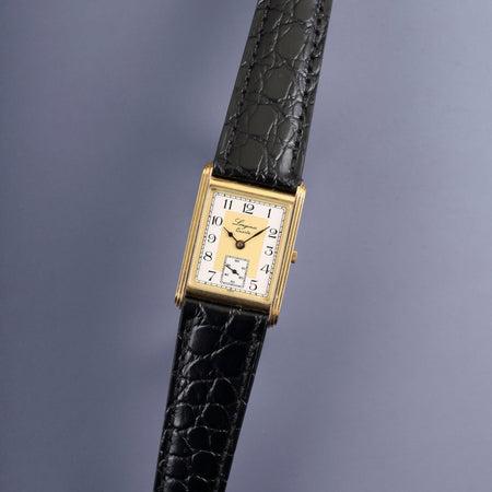 ロンジン 150周年記念モデル 5150 976 クォーツ Cal.L976.2 SS/GP 革 社外尾錠（GP）ホワイト×ゴールド文字盤 オーバーホール済み