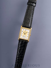 Longines 150th Anniversary Model 5150 976 Quartz Movement Cal. L976.2 Stainless Steel/GP Leather Strap with Aftermarket Buckle (GP) White and Gold Dial Overhauled