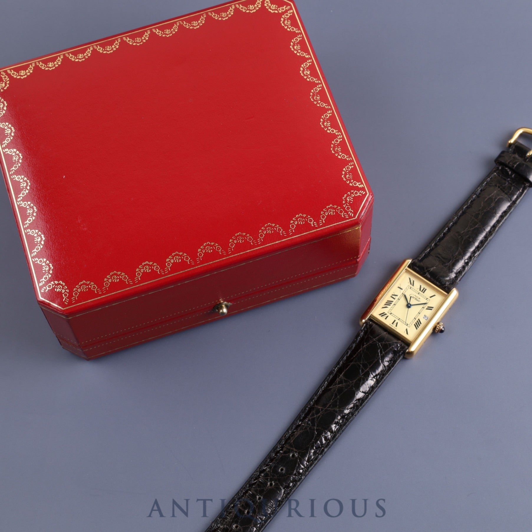 CARTIER カルティエ MUST TANK GM（XL） マストタンク GM（XL）W1017454 / 2413 クォーツ Cal.687 925 革 アイボリーローマン文字盤  1990年頃～2004年頃 箱 オーバーホール済み